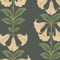 Angel's Trumpet Wallpaper - Cream and Olive Green/Charcoal